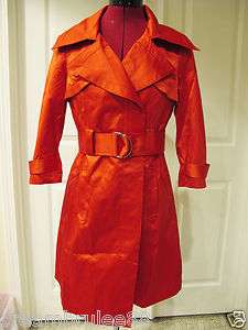 Brand New bebe Belted Trench Jacket Coat In Red Color Size XS  