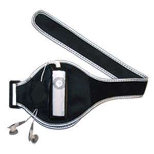    Black Sporty Armband for iPod Shuffle with Silver 