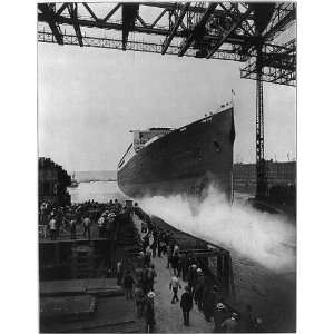  Launching,ocean liner,Bismarck,Hamburg,Germany,1914