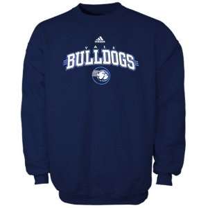  adidas Yale Bulldogs Navy Blue Beveled Out Crew Sweatshirt 