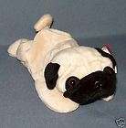 Ty PUGSLY Cream & Black Pug Dog 8 Beanie Baby MWMT