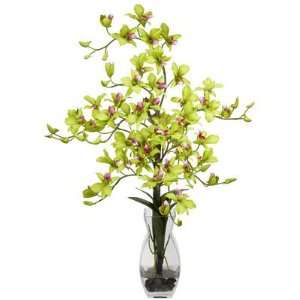   Natural Dendrobium w/Vase Silk Flower Arrangement: Home & Kitchen