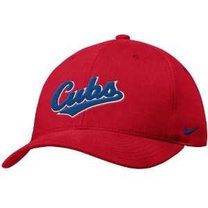 Nike Chicago Cubs Red MLB Swoosh Flex Fit Hat:  Sports 