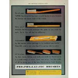   Ad Pro Phy Lac Tic Dental Tufted Toothbrush Brush   Original Print Ad