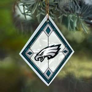  Philadelphia Eagles NFL Art Glass Tree Ornament (4x3 