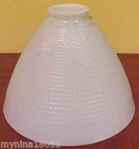 Milk Glass Diffuser Lamp Shade Checkered Pattern  