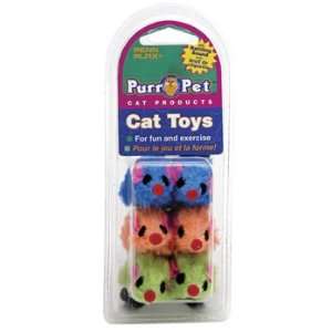 Pack Purr Pet Fuzzy Mice Cat Toy 