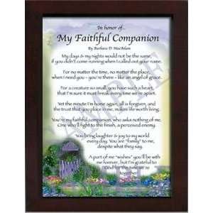  In honor of My Faithful Companion Pet Prayer in 5x7 