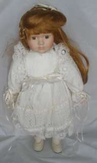 Vintage Porcelain Victorian Young Lady Doll 16 Stand  
