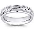 14k White Gold Mens Hand braided Comfort fit Wedding Band   