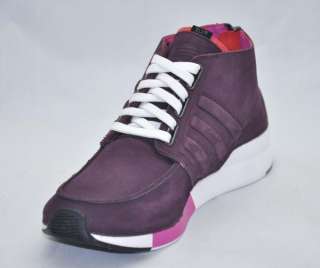 Adidas Silver SLVR Hi Top Nubuck Dark Purple Sneakers Shoes Boots US 6 