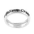 Sterling Silver Faith Love Hope Ring  Overstock