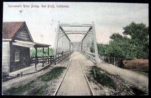 Red Bluff CA ~ 1900s Sacramento River Bridge ~ Depot?  