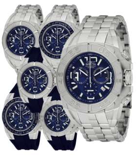   Mens 1610 Specialty Interchangeable Bezel and Straps Blue Chrono Watch