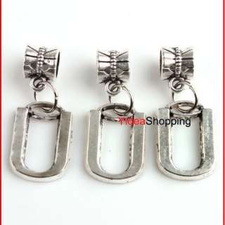 10x Tibetan Silver alphabet Letter Dangle Pendant Beads  