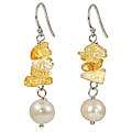 Maddy Emerson Couture Pearl and Citrine Earrings (7 7.5 mm)