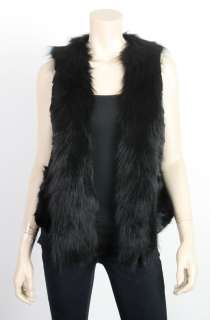 United Face Womens New Black Mink Muskrat Raccoon Combination Fur Vest 