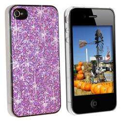   Purple Bling Rubber Coated Case for Apple iPhone 4  