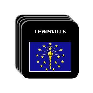  US State Flag   LEWISVILLE, Indiana (IN) Set of 4 Mini 