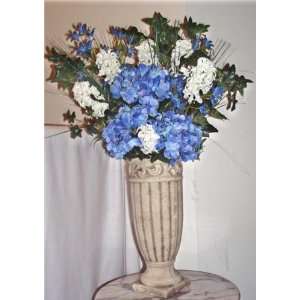    Topaz Blue Silk Hydrangea Floral Arrangement
