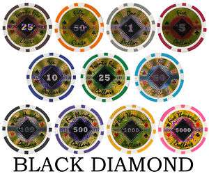 Black Diamond Sample 14 g laser graphic clay poker chip  