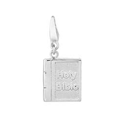 Sterling Silver Holy Bible Charm  
