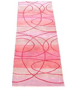 Indian Tufted Pink/ Dark Pink Runner Rug (3 x 10)  Overstock