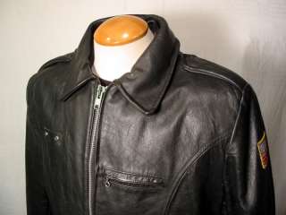 Vintage CAL LEATHERS Police Motorcycle Leather Jacket Sz 46  