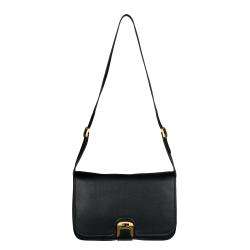 Fendi Chameleon Black Leather Shoulder Bag  Overstock