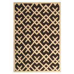 Moroccan Black/ Ivory Dhurrie Wool Rug (10 x 14)  