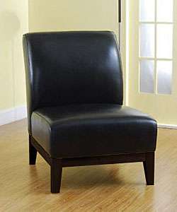 Cole Black Leather Chair  Overstock