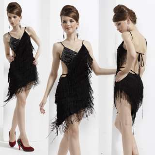 Strap V neck Lady Ballroom ChaCha Latin Dance Dress IM2012 Size US 4 6 