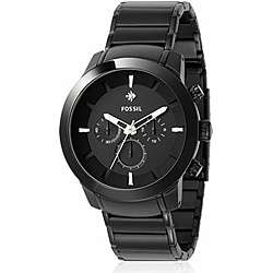   Mens Dress Black Plated Stainless Steel Watch  Overstock
