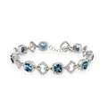   Rocks Silver 8 CTW London Blue Topaz and Diamond Accent Bracelet