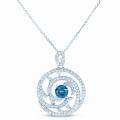 14k White Gold 1 5/8ct TDW Blue and White Diamond Necklace (H I, I1 I2 
