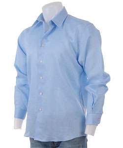 Red O Mens Light Blue Button Up Linen Shirt  Overstock