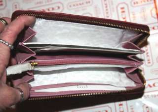 COACH Quartz/Rose Color Leather BROOKE Zip Around WALLET #43109 NEW 