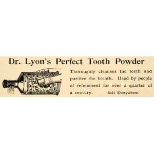   Dentifrice Bottle Dr. Lyon Dental   Original Print Ad