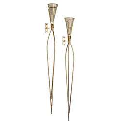 Wire Torch Candle Sconce Set  