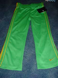 NEW NIKE TODDLER GIRLS WARM UP PANTS GREEN SZ 2T 3T 4T  