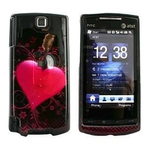  For HTC Pure Hard Case Pink Heart Carbon Fiber Black Electronics