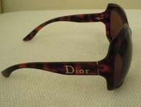 CHRISTIAN DIOR Faux Tortuoise Frame Sunglasses/Brown Owl Shaped 