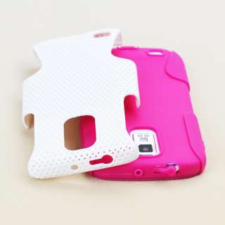   T989 T Mobile White Pink Hybrid Case Cover + Screen Protector  