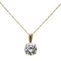 14k Yellow Gold Round cut Cubic Zirconia Necklace 