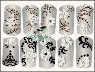 S031 Stylish Classics Pattern Nail Art 3D Sticker Set  