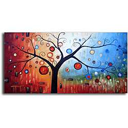 Ornamental Abstract Hand painted Canvas Art  Overstock