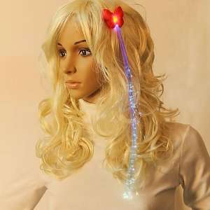   Fibre Optic Glow Hair Clip Light Up Hair Extension Rave Party Beauty
