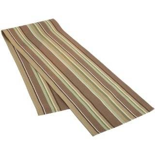 DII Center Stripe Bamboo Derived Rayon Table Runner, Greens/Dark 