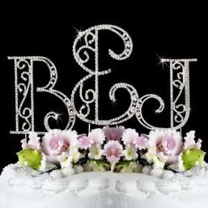  Romanesque Monogram Cake Topper   Two Initials and 