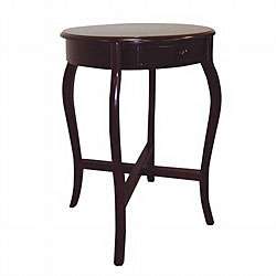 Round Cherry Wood End Table  